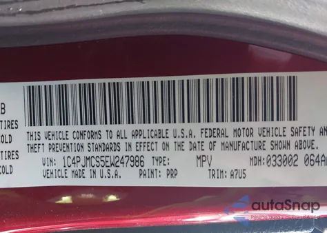 2014 Jeep Cherokee Latitude z USA, uszkodzony, nr VIN 1C4PJMCS5EW247986